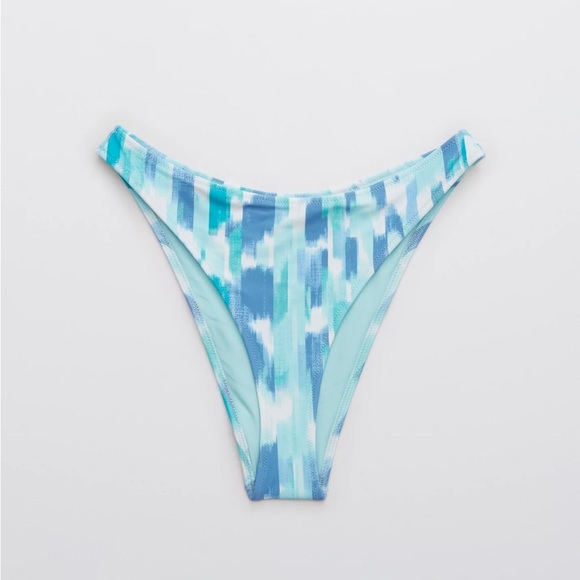 Aerie Blue Patterned Women's Cheekiest Swim Bottom Sz XL nwot 010 - Picture 1 of 4